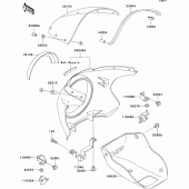 Схема вузла: Облицювальні елементи для Kawasaki EL250 Eliminator 250