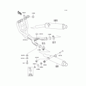 Схема вузла: Вихлопна система для Kawasaki ZX600 Ninja ZX-6