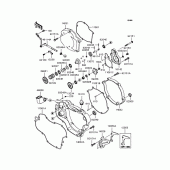 Схема узла: Крышка двигателя для Kawasaki KX125