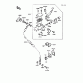 Схема вузла: Передній гальмівний циліндр для Kawasaki KMX125