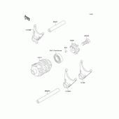 Схема вузла: Change drum/shift fork для Kawasaki KX250/ KX252 KX250