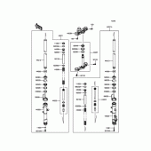 Схема узла: Передняя вилка для Kawasaki BX250 NINJA 250SL