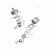 Схема узла: Цилиндр & Поршень для Kawasaki VN900 Vulcan 900 Classic LT