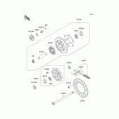 Схема узла: Ступица заднего колеса для Kawasaki KL650 KLR650