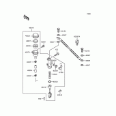 Схема вузла: Задній гальмівний циліндр для Kawasaki KLE500