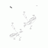Схема узла: Подножки для Kawasaki KX100