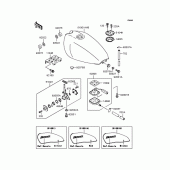 Схема узла: Топливный бак для Kawasaki ZR400 Zephyr X