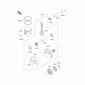 Схема узла: Коленвал/поршень(и) для Kawasaki KX250/ KX252 KX250