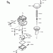 Схема вузла: Комплектуючі карбюратора для Kawasaki ZX600 GPX600R