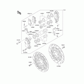 Схема узла: Front caliper для Kawasaki ZX750 Ninja ZX-7