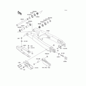 Схема узла: Задний рычаг (Маятник) для Kawasaki KX250/ KX252 KX250