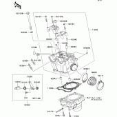 Схема вузла: Головка циліндра для Kawasaki KX250/KX252 KX250F