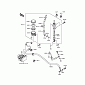 Схема вузла: Задній гальмівний циліндр Kawasaki EX400 Ninja 400R ABS