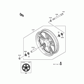 Схема вузла: Переднє колесо для Kawasaki EN650 Vulcan S
