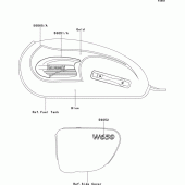 Схема вузла: Decals(blue/gold)(c6p) для Kawasaki EJ650 W650