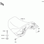 Схема вузла: Сидіння для Kawasaki VN1500 VN1500 Drifter