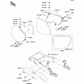 Схема узла: Задние боковые обтекатели & Защита цепи для Kawasaki EJ650 W650