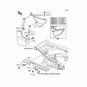 Схема вузла: Задні бічні обтічники & Захист ланцюга для Kawasaki ZR1200 ZRX1200R