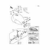 Схема узла: Топливный бак для Kawasaki BJ250 Estrella RS