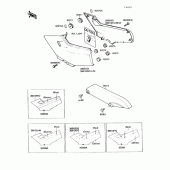 Схема узла: Задние боковые обтекатели & Защита цепи для Kawasaki EX250 Ninja 250