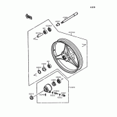 Схема вузла: Ступиця переднього колеса для Kawasaki EL250 Eliminator 250SE
