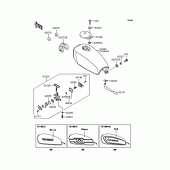 Схема вузла: Паливний бак для Kawasaki BJ250 250TR