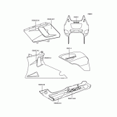 Схема узла: Наклейки (グレ-/ゴ-ルド; ZX400-N6) для Kawasaki ZX400 ZZR400