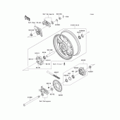 Схема узла: Заднее колесо & Приводная цепь для Kawasaki ZX1400 Ninja ZX-14