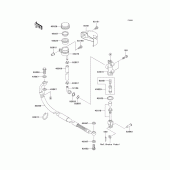 Схема узла: Задний тормозной цилиндр для Kawasaki VN1500 VN1500 Drifter