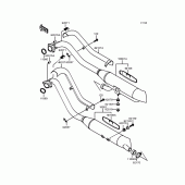 Схема вузла: Вихлопна система для Kawasaki VN400 Vulcan