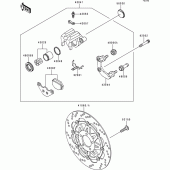 Схема вузла: Переднє гальмо для Kawasaki BJ250 Estrella RS