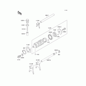 Схема вузла: Gear change drum/shift fork(s) для Kawasaki EX250 Ninja 250