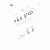 Схема вузла: Gear change drum/shift fork(s) для Kawasaki VN1500 Vulcan 88