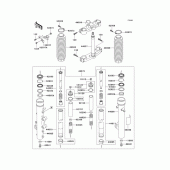 Схема узла: Передняя вилка(b6f) для Kawasaki KLE500