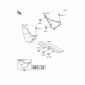 Схема вузла: Задні бічні обтічники & Захист ланцюга для Kawasaki ZR400 ZRX