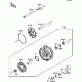 Схема вузла: Ступиця заднього колеса для Kawasaki VN1500 VN-15