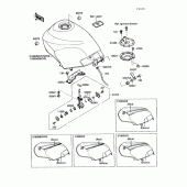 Схема вузла: Паливний бак(1/2) для Kawasaki EX250 Ninja 250