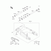 Схема вузла: Задній важіль (маятник) для Kawasaki ZX900 Ninja ZX-9R