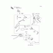 Схема узла: Ручки с подогревом (Опция) для Kawasaki KLE650 Versys 650 ABS
