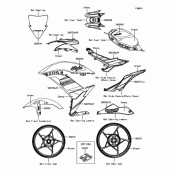 Схема вузла: Наклейка(Зелений)(KJFA) для Kawasaki EX650 Ninja 650 ABS