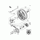 Схема вузла: Задня зірка та хаб для Kawasaki EX400 Ninja 400R ABS