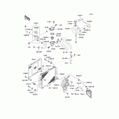 Схема вузла: Радіатор & Вентилятор & Водяний насос (1/2) для Kawasaki EX500 GPZ500