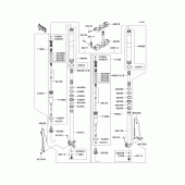 Схема узла: Передняя вилка(1/2) для Kawasaki KX450 KX450F