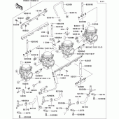 Схема вузла: Карбюратор(1/3) для Kawasaki ZG1000 1000GTR