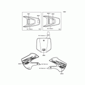 Схема вузла: Інформаційні наклейки для Kawasaki KX65