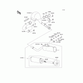 Схема вузла: Вихлопна система для Kawasaki KX65
