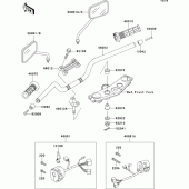 Схема вузла: Кермо & Пульт управління кермовим для Kawasaki ZR1100 ZRX1100