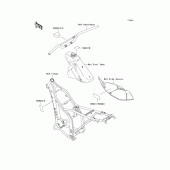 Схема вузла: Інформаційні наклейки для Kawasaki KLX300R
