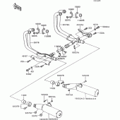 Схема вузла: Вихлопна система (1/2) для Kawasaki ZG1000 1000GTR
