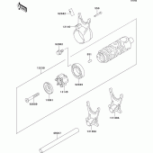 Схема вузла: Change drum/shift fork для Kawasaki EX500 GPZ500S